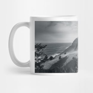 God's Thumb Photograph - Oregon Coast - Black and White Mug